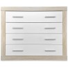 Meyvaser - Cómoda con 4 Cajones, Sinfonier, Color Cambria y Blanco, Medidas: 60 cm (An) x 81.5 cm (Al) x 39.5 cm (Fo)