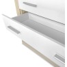 Meyvaser - Cómoda con 4 Cajones, Sinfonier, Color Cambria y Blanco, Medidas: 60 cm (An) x 81.5 cm (Al) x 39.5 cm (Fo)