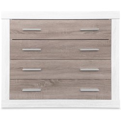 Cómoda con 4 Cajones, Sinfonier, Colores Andersen y Pino Gris, Medidas: 60 cm (An) x 81.5 cm (Al) x 39.5 cm (Fon)