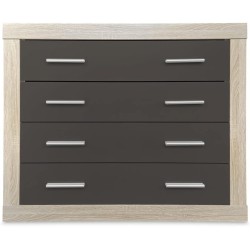 Meyvaser - Cómoda con 4 Cajones, Sinfonier, Color Cambrian y Negro, Medidas: 60 cm (An) x 81.5 cm (Al) x 39.5 cm (Fo)