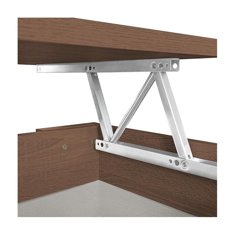 Mesa de Centro Elevable, Mesita de Salón, Acabado en Color nogal, Medidas: 90 cm (Ancho) x 50 cm (Fondo) x 46-57 cm (Alto)