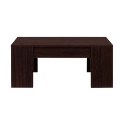 Mesa de Centro Elevable, Mesita de Salón o Comedor, Acabado en Color Wengue, Medidas: 90 cm (An) x 50 cm (Fon) x 46-57 cm (Al)