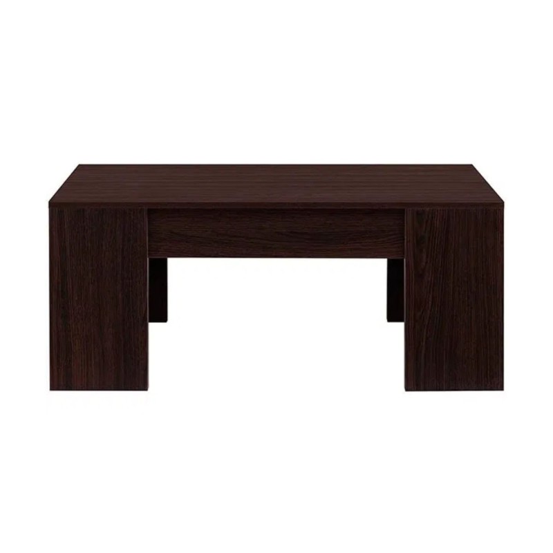 Mesa de Centro Elevable, Mesita de Salón o Comedor, Acabado en Color Wengue, Medidas: 90 cm (An) x 50 cm (Fon) x 46-57 cm (Al)