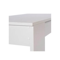 Mesa de Centro Elevable, Mesita de Salón o Comedor, Acabado en Color Blanco, Medidas: 90 cm (An) x 50 cm (Fon) x 46-57 cm (Al)