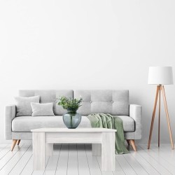 Mesa de Centro Elevable, Mesita de Saló, Acabado en Color Gris Polar, Medidas: 90 cm (An) x 50 cm (Fo) x 46-57 cm (Al)