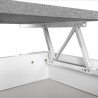 Mesa de Centro Elevable, Medidas: 90 cm x 50 cm x 46-57 cm, Acabado en Color Madera Blanca con Tapa Gris Piedra