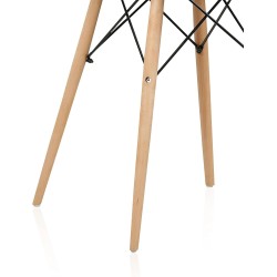 Mesa Redonda de Comedor o Cocina en Patas de Madera y Tapa Blanca – 80 cm de Diámetro y 75 cm de Alto.