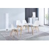 Conjunto Mesa y Sillas Nórdicas:Mesa 100 cm + 4 Sillas Blancas 48 cm x 54 cm x 84 cm – Ideal para Decorar tu Hogar