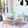 Conjunto Mesa y Sillas Nórdicas:Mesa 100 cm + 4 Sillas Blancas 48 cm x 54 cm x 84 cm – Ideal para Decorar tu Hogar