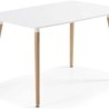Conjunto Mesa y Sillas Nórdicas:Mesa 100 cm + 4 Sillas Blancas 48 cm x 54 cm x 84 cm – Ideal para Decorar tu Hogar