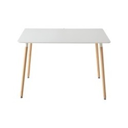 Conjunto Mesa y Sillas Nórdicas:Mesa 100 cm + 4 Sillas Blancas 48 cm x 54 cm x 84 cm – Ideal para Decorar tu Hogar