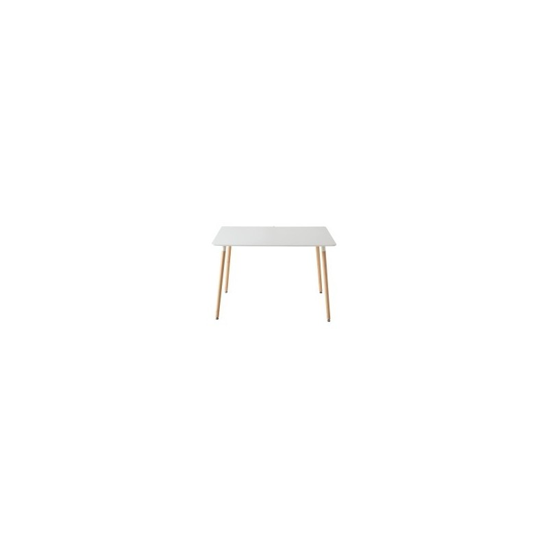 Conjunto Mesa y Sillas Nórdicas:Mesa 100 cm + 4 Sillas Blancas 48 cm x 54 cm x 84 cm – Ideal para Decorar tu Hogar
