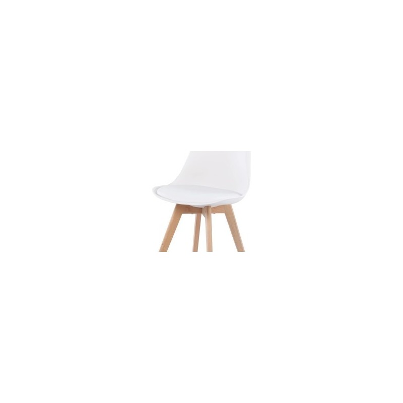 Conjunto Mesa y Sillas Nórdicas:Mesa 100 cm + 4 Sillas Blancas 48 cm x 54 cm x 84 cm – Ideal para Decorar tu Hogar
