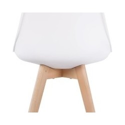 Conjunto Mesa y Sillas Nórdicas:Mesa 100 cm + 4 Sillas Blancas 48 cm x 54 cm x 84 cm – Ideal para Decorar tu Hogar