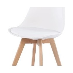 Conjunto Mesa y Sillas Nórdicas:Mesa 100 cm + 4 Sillas Blancas 48 cm x 54 cm x 84 cm – Ideal para Decorar tu Hogar