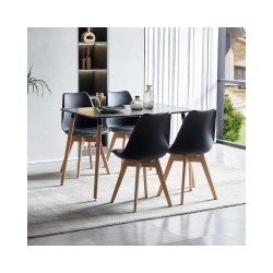 Mesa de Comedor o Cocina de 120 cm Lacada Color Negro 76x120x80 Cm – Alta Resistencia y Durabilidad