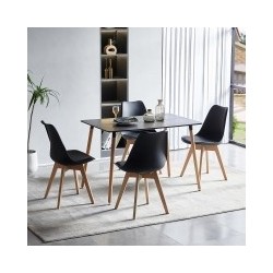 Mesa de Comedor o Cocina de 120 cm Lacada Color Negro 76x120x80 Cm – Alta Resistencia y Durabilidad