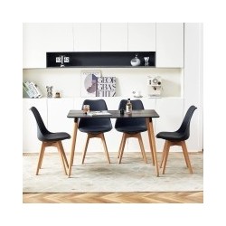 Mesa de Comedor o Cocina de 120 cm Lacada Color Negro 76x120x80 Cm – Alta Resistencia y Durabilidad