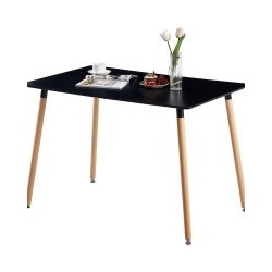 Mesa de Comedor o Cocina de 120 cm Lacada Color Negro 76x120x80 Cm – Alta Resistencia y Durabilidad