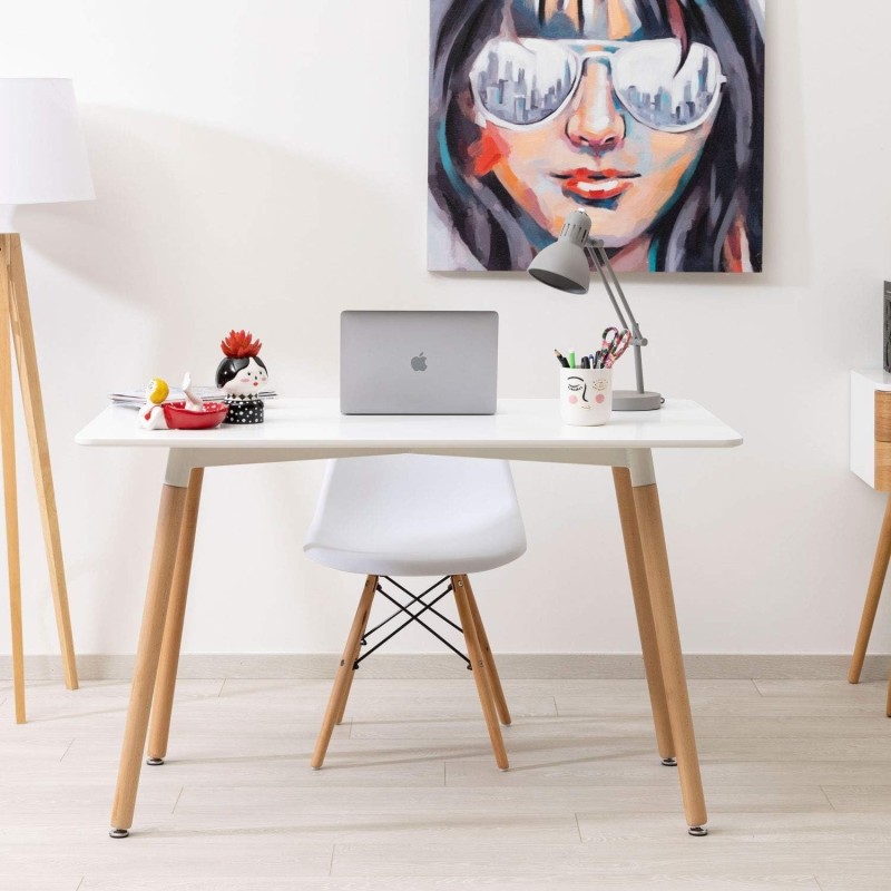 Mesa de Comedor o Cocina de 120 cm Lacada Blanca 76x120x80 Cm – Alta Resistencia y Durabilidad