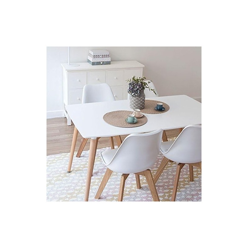 Mesa de Comedor o Cocina de 120 cm Lacada Blanca 76x120x80 Cm – Alta Resistencia y Durabilidad