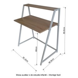 Mesa Ordenador auxiliar o estudio infantil modelo Sintra Color Cambria Blanco