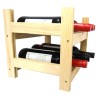 Botellero de Madera de Pino en Color Natural para 6 Botellas y con 2 Niveles de Altura.