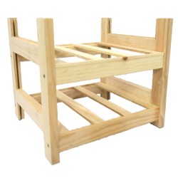 Botellero de Madera de Pino en Color Natural para 6 Botellas y con 2 Niveles de Altura.