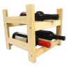 Botellero de Madera de Pino en Color Natural para 6 Botellas y con 2 Niveles de Altura.