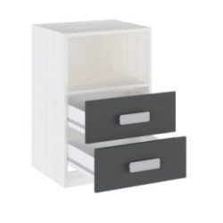 Mesita de noche - Dormitorio o Mesa Auxiliar Salón, Blanco y Negro Veteado, 47.5 x 73 x 39.6 Cm