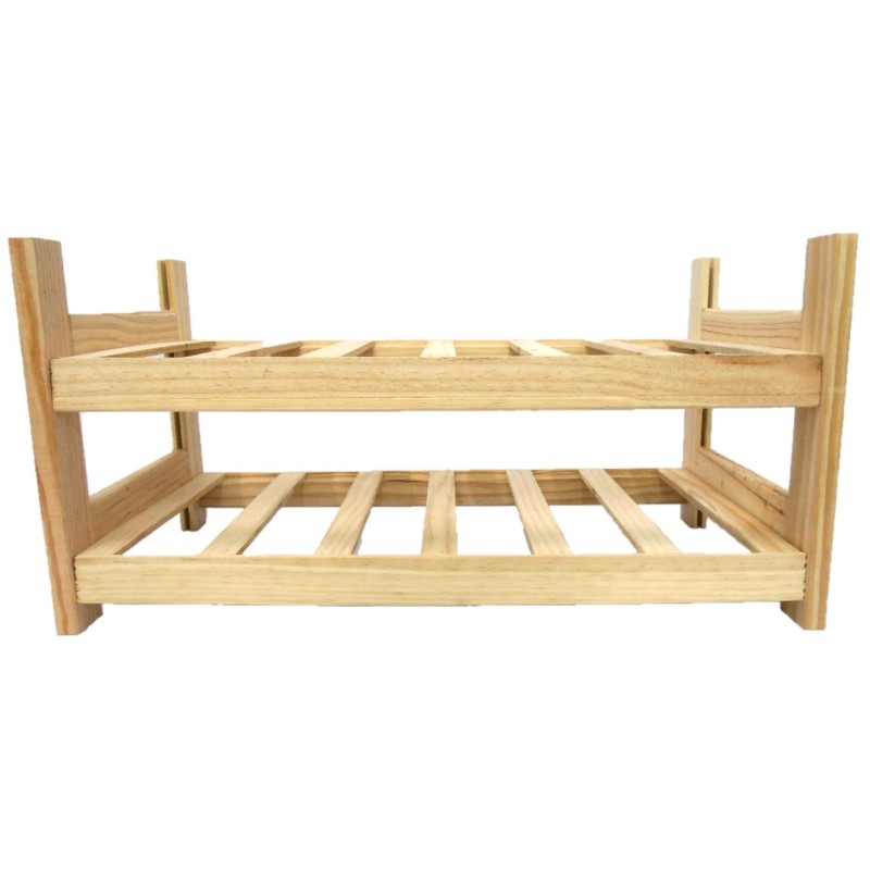 Botellero de Madera de Pino en Color Natural para 12 Botellas y con 2 Niveles de Altura