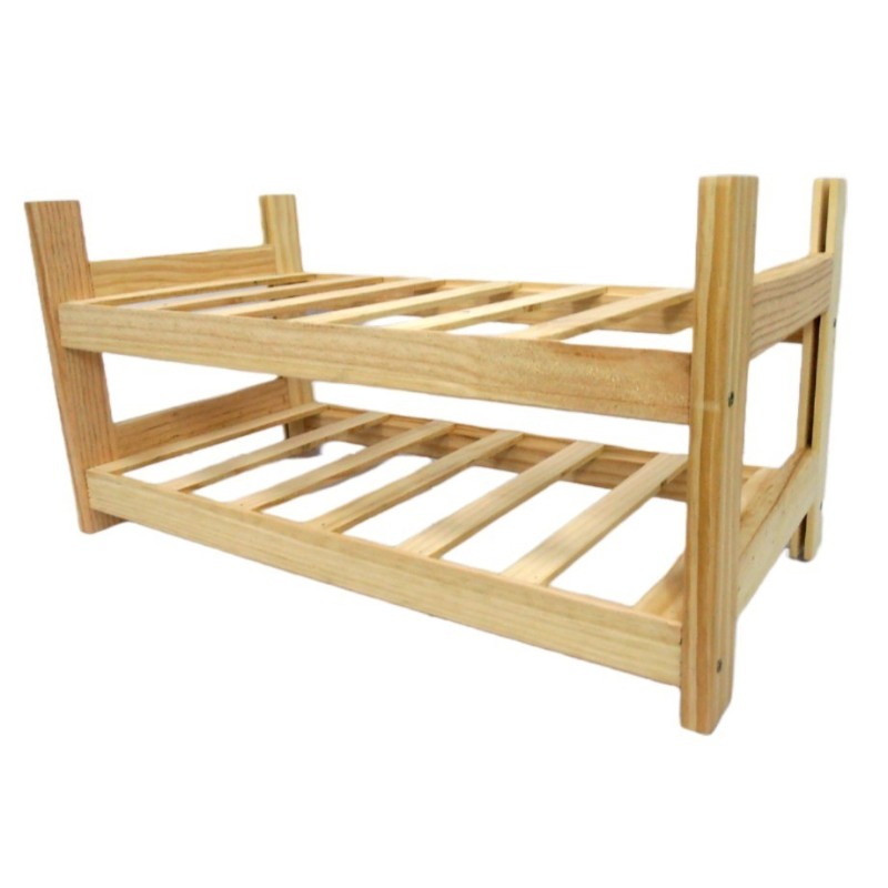 Botellero de Madera de Pino en Color Natural para 12 Botellas y con 2 Niveles de Altura