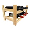 Botellero de Madera de Pino en Color Natural para 12 Botellas y con 2 Niveles de Altura
