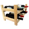 Botellero de Madera de Pino en Color Natural para 12 Botellas y con 2 Niveles de Altura