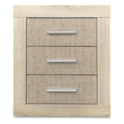 Mesita de Noche, Mesilla de Dormitorio, Color Madera, Medidas: 50 cm (Lar) x 34,6 cm (Fon) x 60 cm (Al)