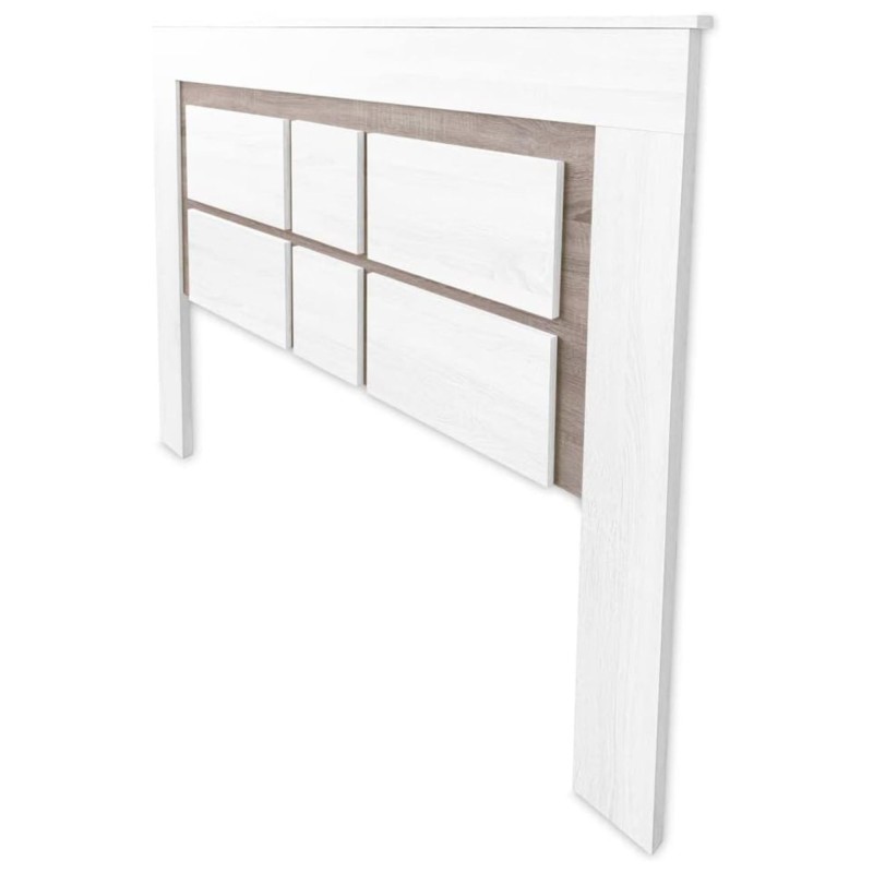 Cabezal para Cama de Matrimonio con patas, Color Pino y Gris, Medidas: 160 cm (Ancho) x 119,3 cm (Alto) x 3,8 cm (Fondo)