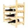 Botellero de Madera de Pino apilable en Color Natural para 24 Botellas y con 4 Niveles de Altura