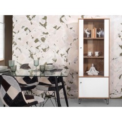 Vitrina Alta | 2 Puertas, Frentes en DM Lacado Blanco Mate | Medidas: 170,2 cm Alto x 40 cm Fondo x 68,4 cm Ancho