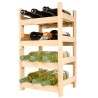 Botellero de Madera de Pino apilable en Color Natural para 12 Botellas y con 4 Niveles de Altura