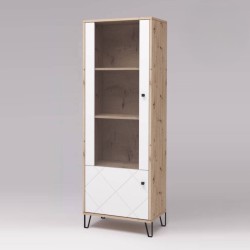 Vitrina Alta | 2 Puertas, Frentes en DM Lacado Blanco Mate | Medidas: 170,2 cm Alto x 40 cm Fondo x 68,4 cm Ancho