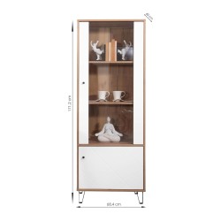 Vitrina Alta | 2 Puertas, Frentes en DM Lacado Blanco Mate | Medidas: 170,2 cm Alto x 40 cm Fondo x 68,4 cm Ancho