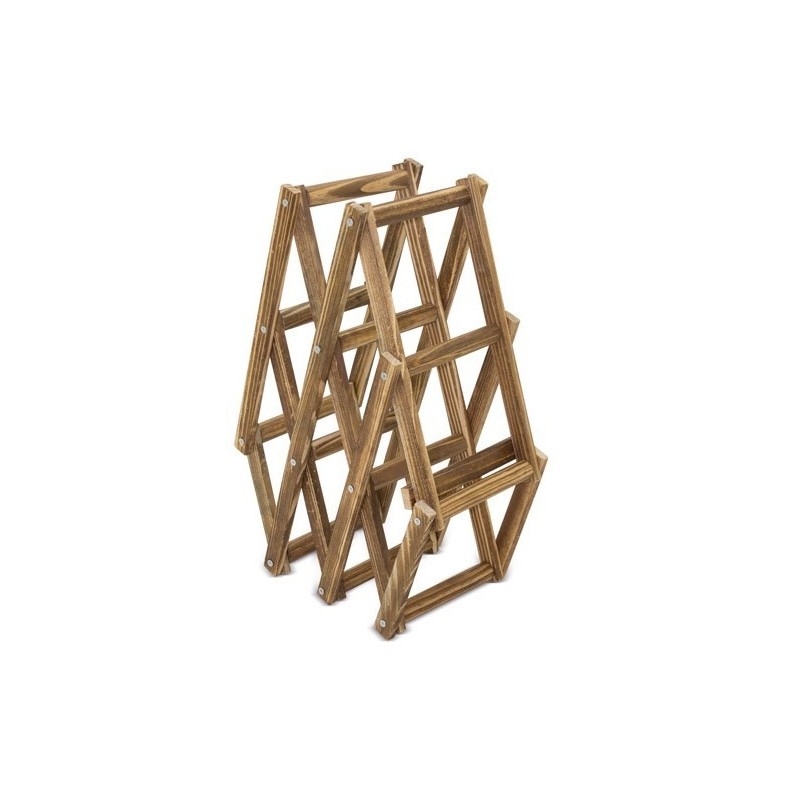 Botellero de Madera para 6 Botellas + Sacacorchos Profesional de Regalo, 46.30 X 24.00 X 15.00 cm