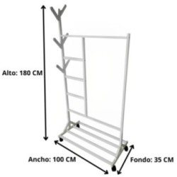 SALDO: Perchero colgador multiusos de bambú blanco