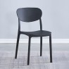 Pack 5 Sillas Cocina Color Negro de plastico Polipropileno, Silla de Comedor Medidas: 40 cm (Anc) x 55 cm (Lar) x 80 cm (Al)