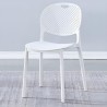 Pack 5 Sillas Cocina Color Blanco de plastico Polipropileno, Silla de Comedor Medidas: 40 cm (Anc) x 55 cm (Lar) x 80 cm (Al)
