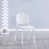 Pack 5 Sillas Cocina Color Blanco de plastico Polipropileno, Silla de Comedor Medidas: 40 cm (Anc) x 55 cm (Lar) x 80 cm (Al)