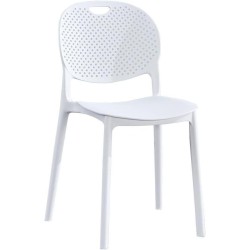 Pack 5 Sillas Cocina Color Blanco de plastico Polipropileno, Silla de Comedor Medidas: 40 cm (Anc) x 55 cm (Lar) x 80 cm (Al)