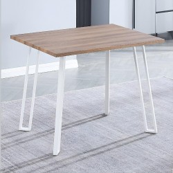 Conjunto Mesa y Sillas Comedor/Cocina: Mesa madera y Patas Metálicas Blancas (76x100x70 Cm) + 5 Sillas (80x40x55 Cm )