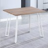 Conjunto Mesa y Sillas Comedor/Cocina: Mesa madera y Patas Metálicas Blancas (76x100x70 Cm) + 5 Sillas (80x40x55 Cm )