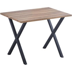 Conjunto Mesa y Sillas Comedor/Cocina: Mesa madera y Patas Metálicas En Negro (76x100x70 Cm) + 5 Sillas (80x40x55 Cm)